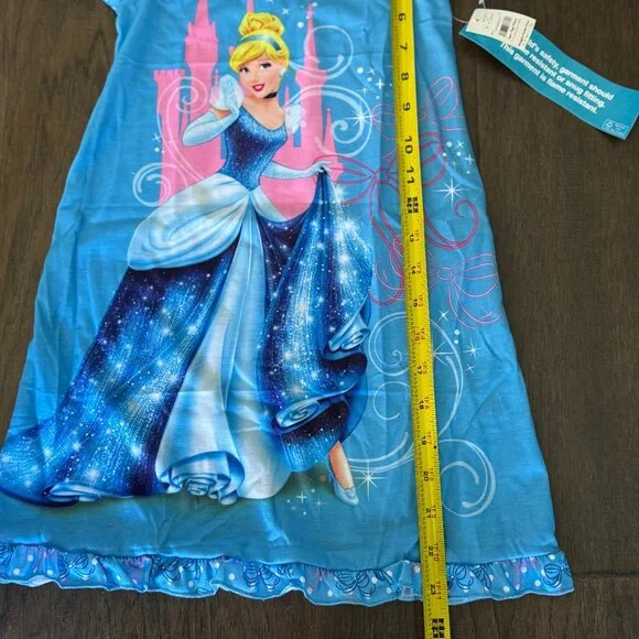 Disney Store Cinderella Princes Nightshirt Nightgown Girls Blue Pink Castle 4 4T